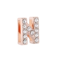 Roségoldener Buchstabe N Schiebeperle mit Strasssteinen für 10mm DIY-Armbänder - Roségold-Buchstabe N
