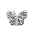 Zilveren vlinderbedeltje met zirkonia voor 10mm DIY roestvrijstalen mesh armband - Normale Specificatie / Pave Vlinder (15)
