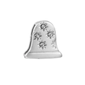 Zilveren belbedeltje met gegraveerde ster en zirkonia voor 10mm roestvrijstalen armbanden - Normale Specificatie / Sterrenklok (16)
