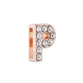 Roségoldener Buchstabe P Anhänger mit Kristallen für 10mm DIY Mesh-Armbänder - Roségold-Buchstabe P