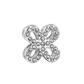 Zilveren klaver bedel met zirkonia steentjes voor 10mm keeper armband - Normale Specificatie / Pave Klaver (17)