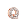 10mm Roségold-Legierung Buchstabe Q Perle mit klaren Kristallen für DIY-Schmuckarmbänder - Roségold-Buchstabe Q