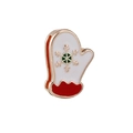Rose gold Christmas mitten charm with red enamel and snowflake for 10mm mesh bracelet - Christmas Mitten Snowflake (15)