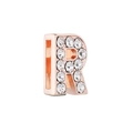 10mm Edelstahl-Charm Buchstabe R in Roségold mit Kristallen für DIY-Armbänder - Roségold-Buchstabe R