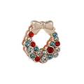 Christmas wreath charm in rose gold with colorful rhinestones for DIY bracelets - Rhinestone Christmas Wreath (17)