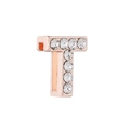 Roségoldener 10mm Legierung Buchstabe T Anhänger mit funkelnden Strasssteinen für DIY Armbänder - Roségold-Buchstabe T