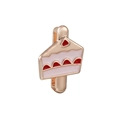 Rose gold tiered cake charm with pink enamel heart detail for 10mm keeper bracelet - Pink Heart Cake (18)