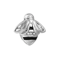 Zilveren bijenbedel met hartdetail en witte strass steentjes voor DIY-armbanden - Normale Specificatie / Bijenvorm (22)