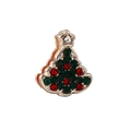 Christmas tree charm for 10mm slide bracelet in rose gold finish with red and green stones - Multi-color Christmas Tree (19)