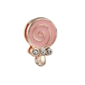 Rose gold lollipop charm with pink enamel and crystals for 10mm DIY mesh bracelet - Pink Lollipop Rhinestone (20)