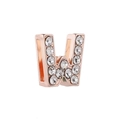 Roségoldener Buchstabe W Anhänger mit Kristallen für 10mm DIY Edelstahl Armband Zubehör - Roségold-Buchstabe W