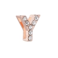Roségoldener Buchstabe Y Anhänger mit weißen Zirkonia für 10mm DIY Armbänder - Roségold-Buchstabe Y