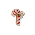 Rose gold 10mm candy cane charm with red white enamel for stainless steel bracelets - Candy Cane Ribbon (23)