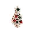 Rose gold Christmas tree charm with white enamel and colorful rhinestones for 10mm bracelet - White Christmas Tree Star (25)