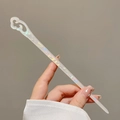 Iridescent white acetate hair stick with hollowed-out ruyi cloud design in retro style - Auspicious Cloud Hairpin (3#) / AB White