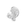 Zilveren schilderspalet charm van roestvrij staal voor 10mm DIY armband keeper - Normale Specificatie / Paletstijl (30)