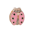 Rose gold ladybug charm with pink enamel and crystals for 10mm slide bracelets - Pink Ladybug (29)