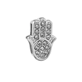 Zilveren Hamsa Hand bedeltje met zirkonia steentjes voor 10mm DIY-armband - Normale Specificatie / Hand van Fatima (32)
