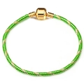 Green and gold snake chain bracelet with classic barrel clasp in minimalist style - 16cm / Green Gold Spiral Snake Chain (Barrel Clasp) / Green Gold