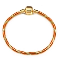 Orange and gold snake chain bracelet with classic barrel clasp for charms - 16cm / Orange and Gold Spiral (17)