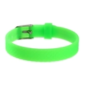 Bracelet DIY Keeper 10mm en silicone vert fluo avec boucle en métal argenté et texture maille - 37-Fluorescent Green