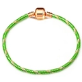 3mm green snake bone bracelet with golden foil accents and rose gold clasp finish - 16cm / Green and Rose Gold Spiral (19)