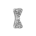 Zilveren strik bedeltje met strass voor 10mm roestvrijstalen mesh armband - Normale Specificatie / Pave Strik (40)