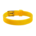 Bracelet 10mm en silicone jaune vif avec texture écaillée et boucle argentée - 38-Yellow