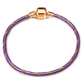 3mm snake chain bracelet with purple and gold textured finish and polished clasp - 16cm / Purple and Gold Spiral (20)