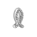 Zilveren visvormige hanger met pavé-zetting van zirkonia voor DIY-armbanden - Normale Specificatie / Lintstijl (42)