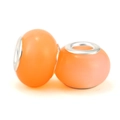 Orange gradient resin lampwork beads with silver metal core for DIY bracelets - Orange Yellow Style (040)