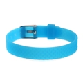 Bracelet en silicone bleu ciel à texture d'écailles et boucle métallique ajustable - 40-Sky Blue