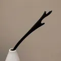 Minimalist black sandalwood hair stick with dragon horn carving and smooth wood finish - Dragon Horn Style