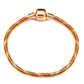 3mm bicolor snake chain bracelet with rose gold and yellow gold weave and barrel clasp - 16cm / Two-Tone Rose Gold and Yellow Gold Spiral Snake Chain (23)