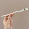 Elegant lily of the valley hair pin in cream white acetate for traditional styling - White Jade Wind Chime
