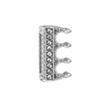 Zilveren 10mm roestvrijstalen keeper charm met kristal ingelegde letter E ontwerp - Normale Specificatie / Letter E (45)