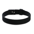 Bracelet noir en silicone de 10mm pour enfants avec texture écailles et boucle argentée - 43-Black