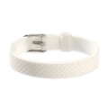 Bracelet en silicone blanc avec texture en écailles et boucle en métal argent - 44-White