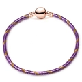 Premium purple and rose gold snake chain bracelet with spherical clasp for women - 16cm / Purple Gold Spiral Snake Chain (27) / Purple Gold