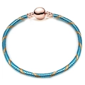 3mm blue and gold copper spiral cable bracelet with rose gold clasp for women - 16cm / Blue Gold Spiral Snake Chain (28) / Blue Gold