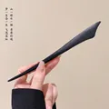 Minimalist handcrafted ebony sandalwood hair stick with smooth matte finish for buns - Ebony Li Wood Style (5#) / Black