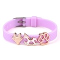 Purple silicone bracelet with fish scale texture featuring fox and rocking horse charms - Fox And Rocking Horse Charms (006)