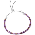 Adjustable copper bracelet with purple and gold spiral pattern and sliding pearl buckle - 16cm / Purple Gold Spiral Snake Chain (43)