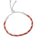 Adjustable snake chain bracelet with red and gold spiral woven metal threads - 16cm / Red & Gold Spiral Snake Chain - Silver Adjustable Clasp (47)