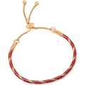 3mm red and gold braided snake chain bracelet with rose gold adjustable sliding clasp - 16cm / Rose Gold & Red Spiral Snake Chain (59)