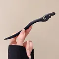 Elegant sandalwood hair pin in Longkui style featuring traditional Chinese ruyi cloud carving - Solanum Style (7#)