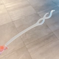 Creamy white minimalist hair stick with wave design and hollow ring, matte resin finish - Flying Feather Style (1#) / Plain White