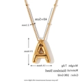 18K gold plated stainless steel balloon letter A pendant necklace with bead chain - Letter A / Gold