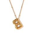 Balloon style letter B initial pendant necklace in 18K gold plated stainless steel - Letter B / Gold