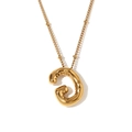 Chique 18K vergulde roestvrijstalen ketting met een puffy ballonvormige letter C hanger - Letter G / Goud